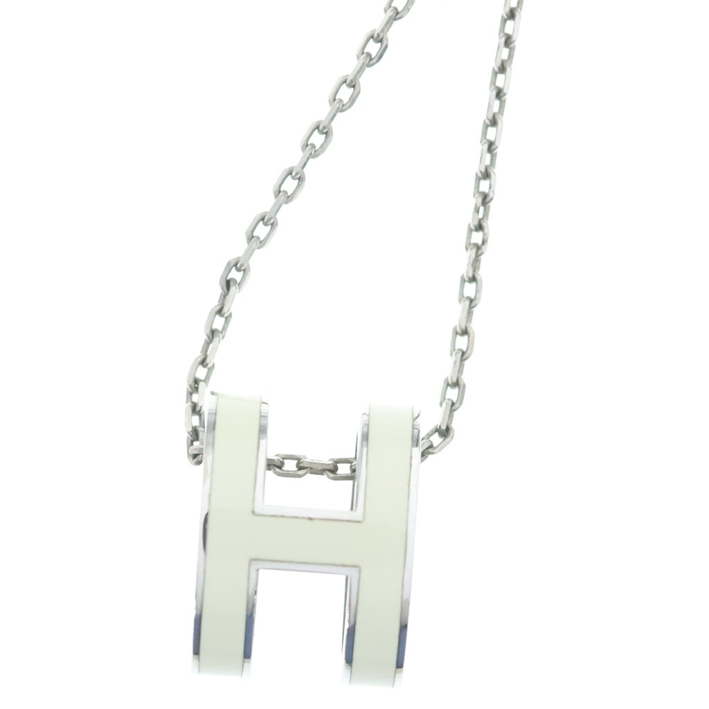 HERMES(エルメス) ポップアッシュ ネックレス ペンダント チェーン シルバー×アイボリー GP レディース