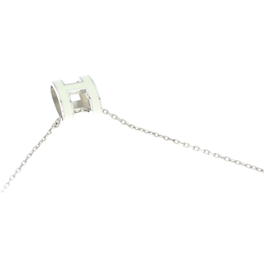 HERMES(エルメス) ポップアッシュ ネックレス ペンダント チェーン シルバー×アイボリー GP レディース