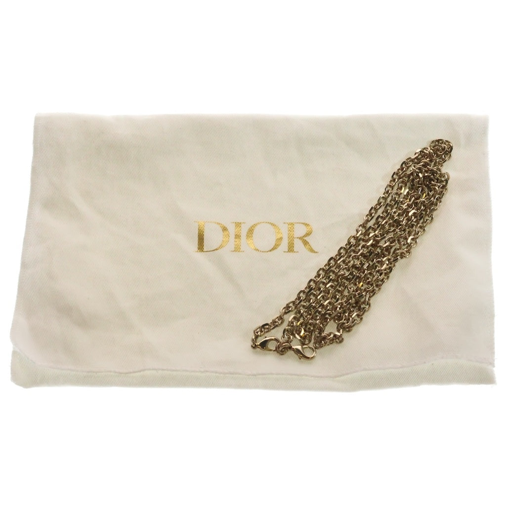 Christian Dior(クリスチャンディオール) カナージュ フォンホルダー チェーンショルダー ポーチ レザー ホワイト レディース
