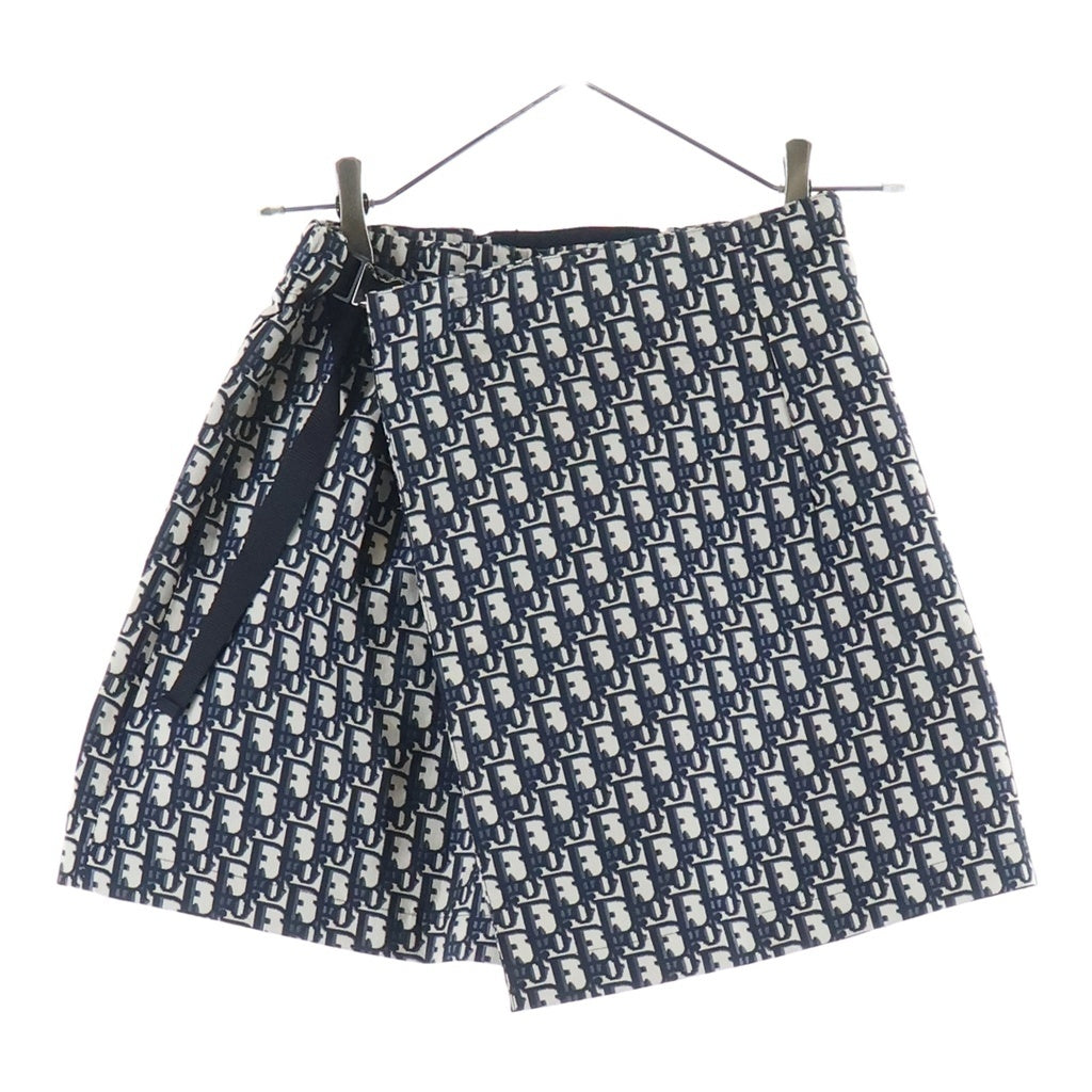 Christian Dior(クリスチャンディオール) オブリーク キュロットスカート ネイビー×ホワイト ポリエステル 357P15A2970 レディース