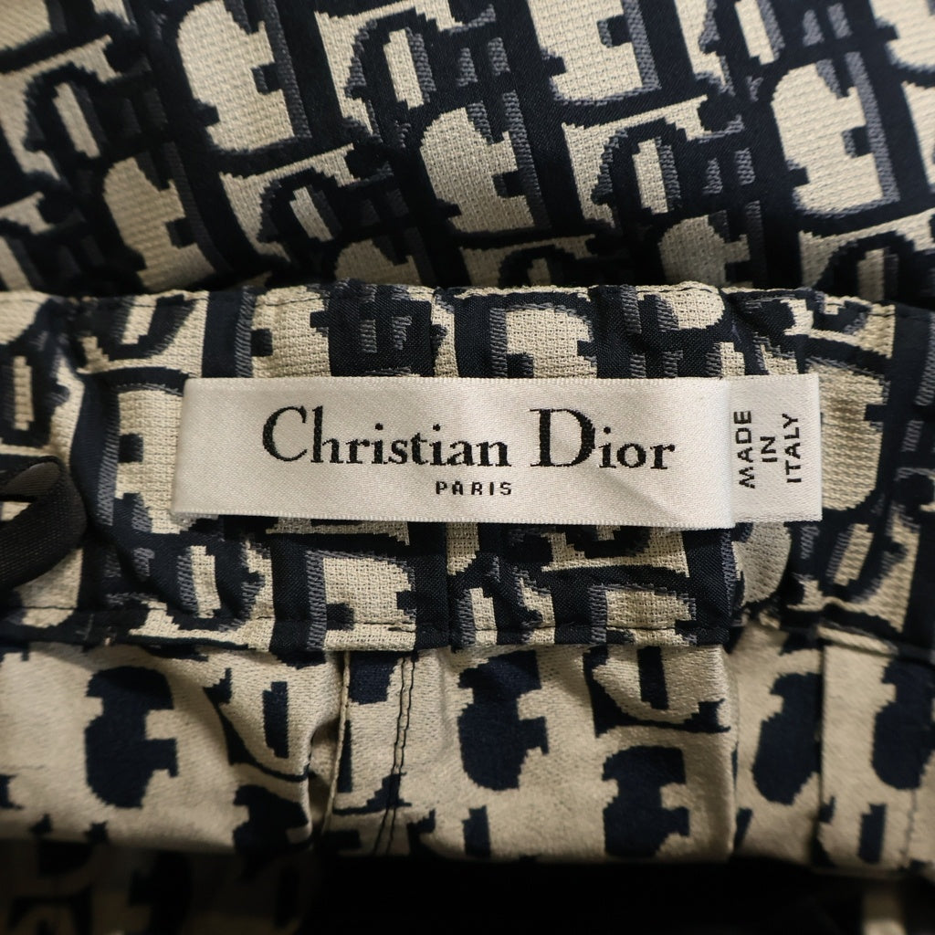 Christian Dior(クリスチャンディオール) オブリーク キュロットスカート ネイビー×ホワイト ポリエステル 357P15A2970 レディース