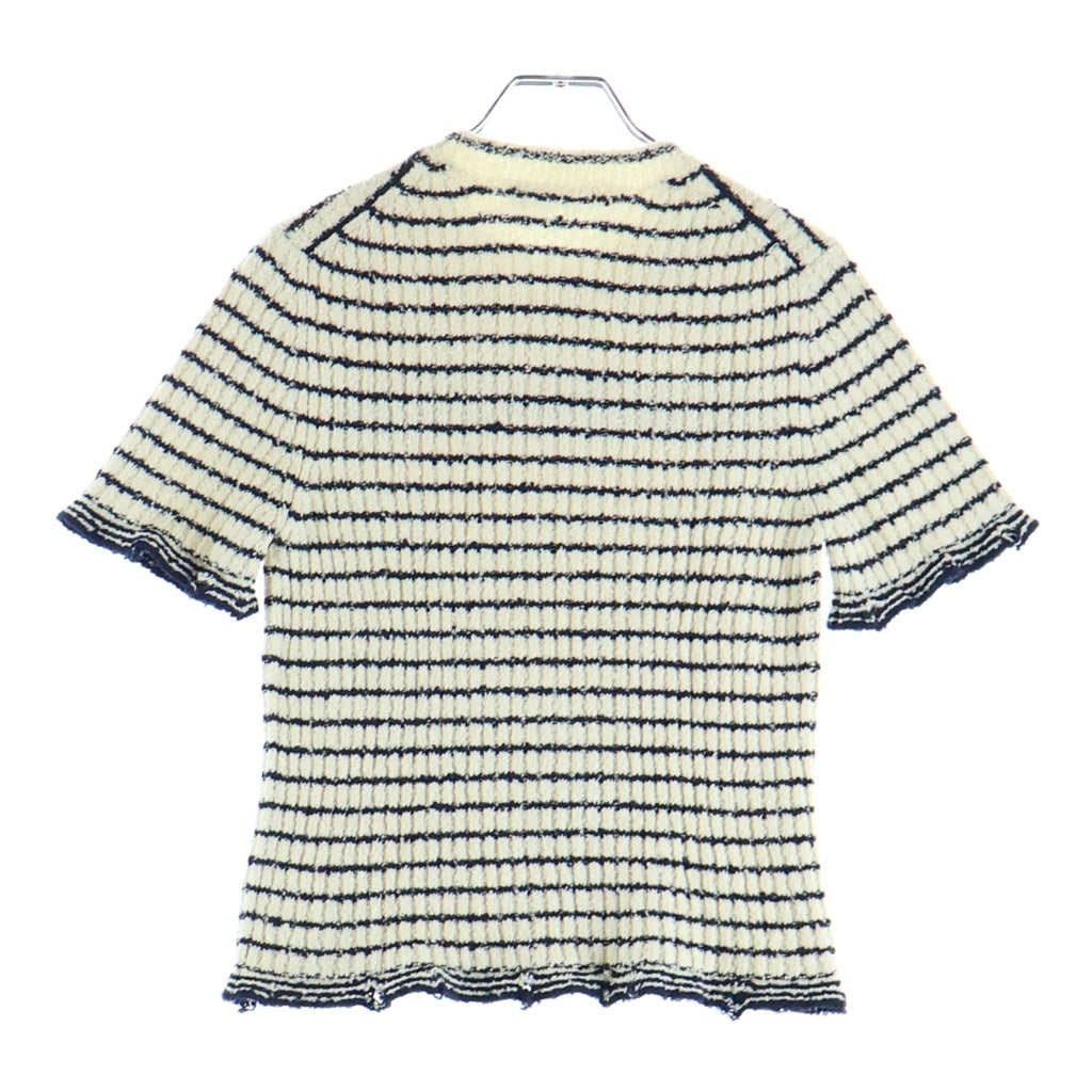 Christian Dior(クリスチャンディオール) 25SS マニエール 半袖ニット ホワイト/ネイビー コットン 514S75A7014 レディース