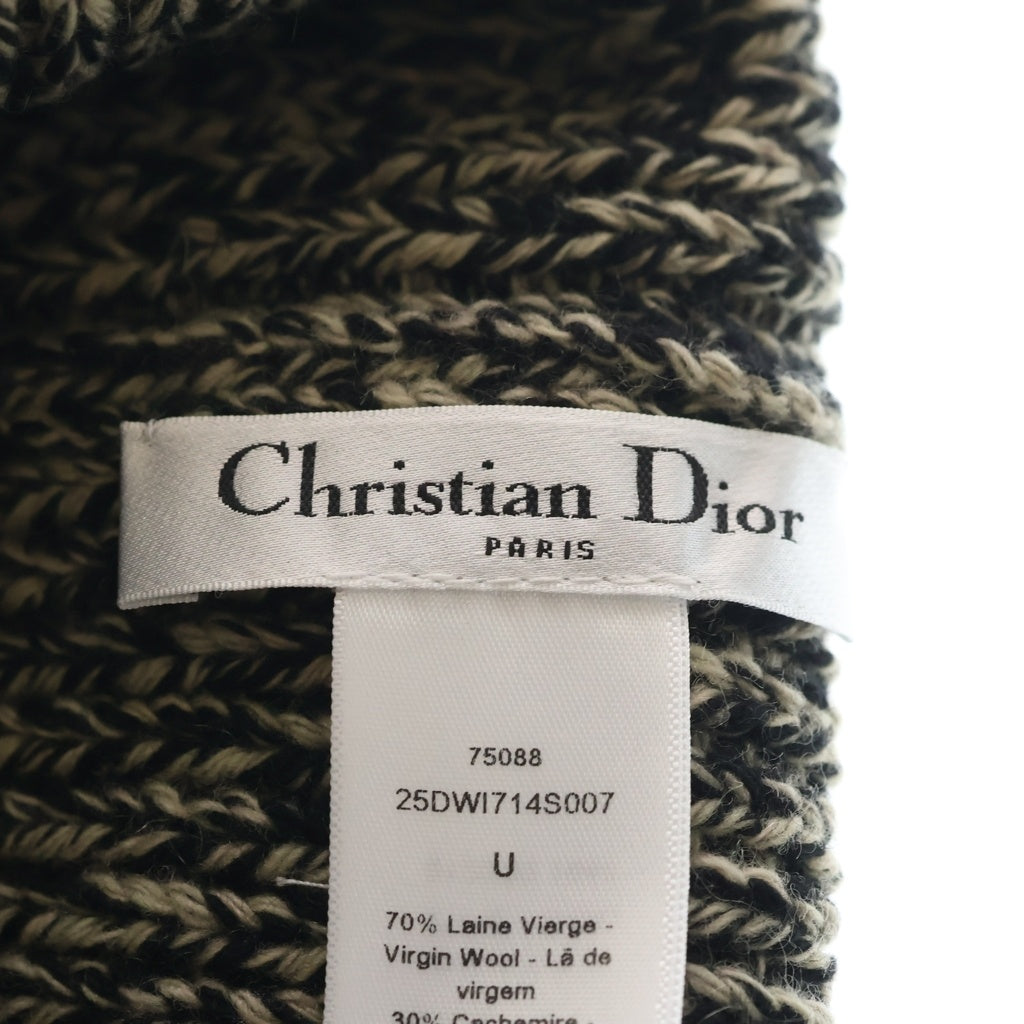 Christian Dior(クリスチャンディオール) ロゴ ニットキャップ ブラウン×ブラック 25DWI714S007 レディース