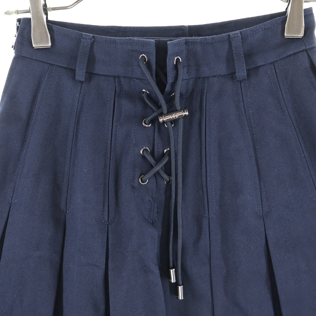 Christian Dior(クリスチャンディオール) セーラーミニスカート レースアップ コットン ネイビー 447J08A3613 レディース