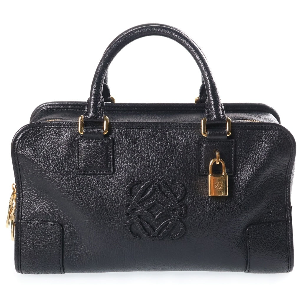 LOEWE(ロエベ) アマソナ28 ハンドバッグ ボストンバッグ ブラック レザー ゴールド金具 レディース