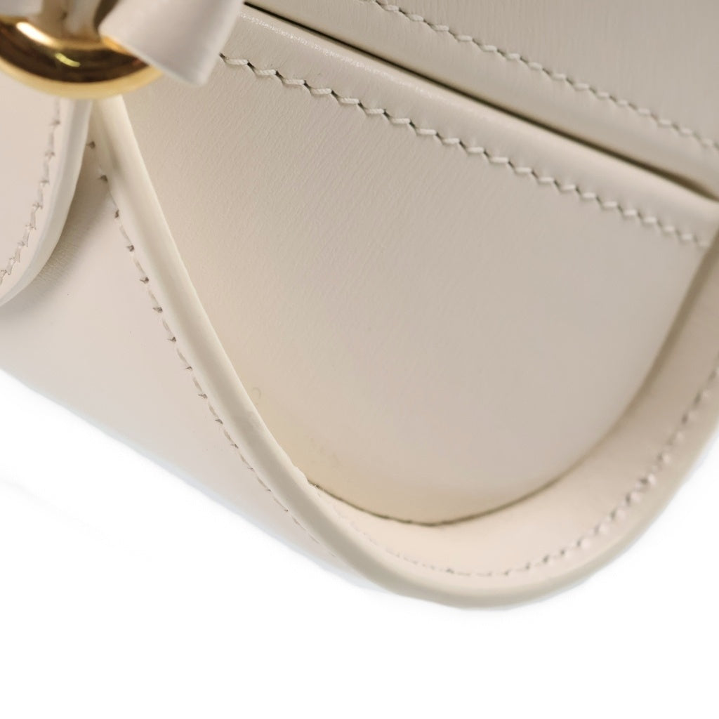 JIL SANDER(ジルサンダー) カンノーロ スモール レザー 2WAY ハンド ショルダーバッグ ゴールド金具 ホワイト レディース