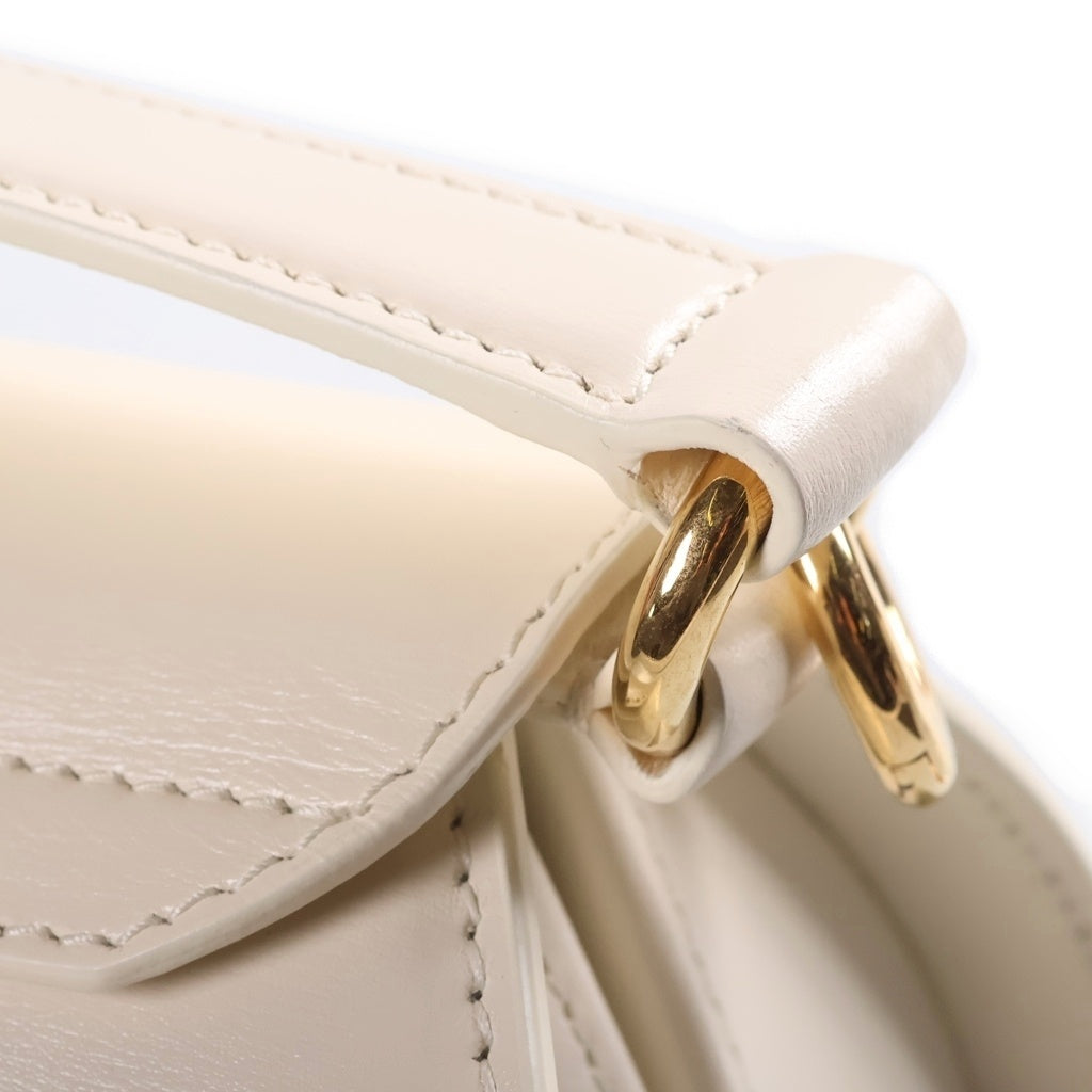 JIL SANDER(ジルサンダー) カンノーロ スモール レザー 2WAY ハンド ショルダーバッグ ゴールド金具 ホワイト レディース