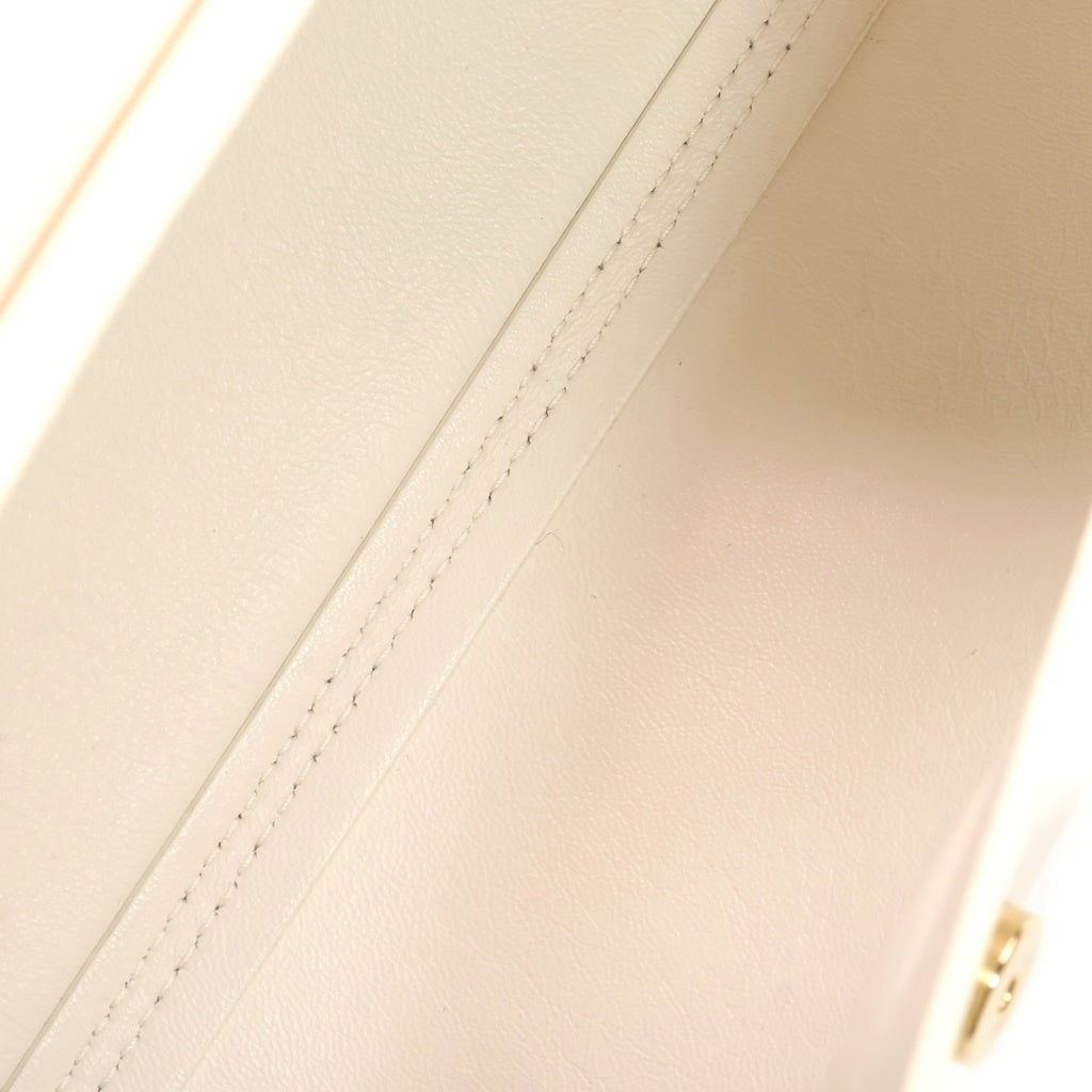 JIL SANDER(ジルサンダー) カンノーロ スモール レザー 2WAY ハンド ショルダーバッグ ゴールド金具 ホワイト レディース