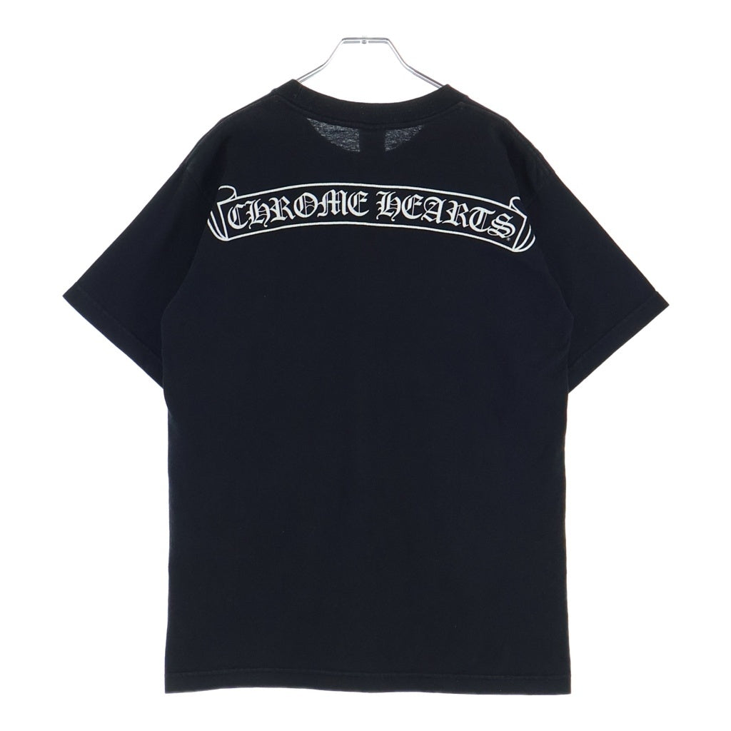 CHROME HEARTS(クロムハーツ) OLD CH PULS オールド プラス ロゴデザイン クルーネック カットソー 半袖Tシャツ ブラック