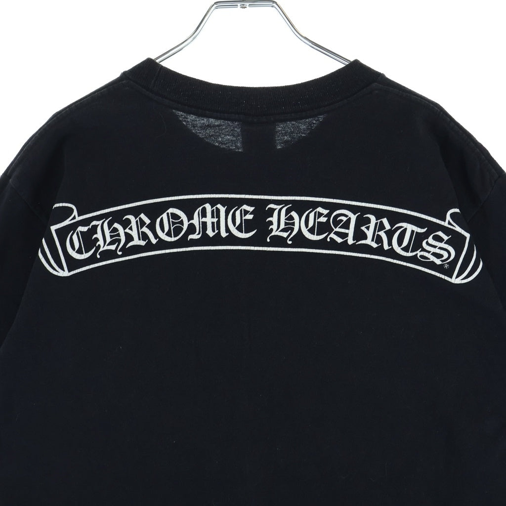 CHROME HEARTS(クロムハーツ) OLD CH PULS オールド プラス ロゴデザイン クルーネック カットソー 半袖Tシャツ ブラック