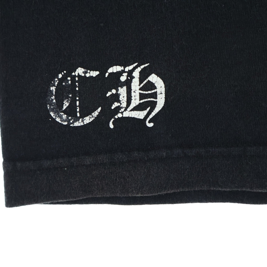 CHROME HEARTS(クロムハーツ) OLD CH PULS オールド プラス ロゴデザイン クルーネック カットソー 半袖Tシャツ ブラック