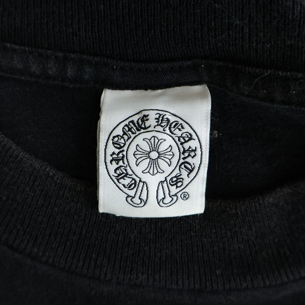 CHROME HEARTS(クロムハーツ) OLD CH PULS オールド プラス ロゴデザイン クルーネック カットソー 半袖Tシャツ ブラック