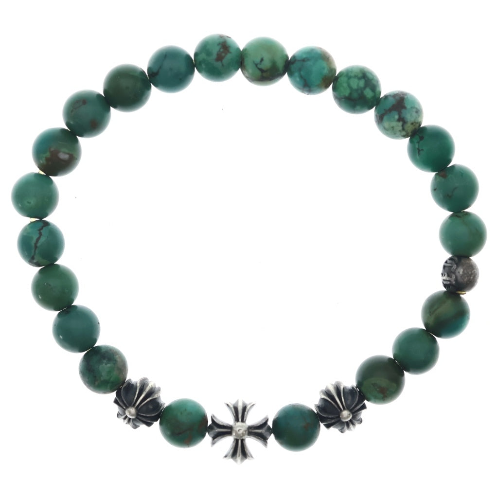 CHROME HEARTS(クロムハーツ) ビーズブレス BEAD 8mm ビーズブレスレット ブルービーズブレスレット ターコイズ シルバー
