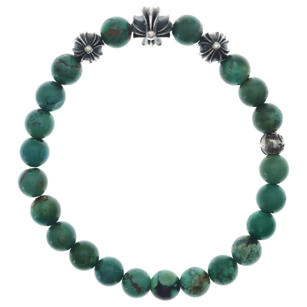 CHROME HEARTS(クロムハーツ) ビーズブレス BEAD 8mm ビーズブレスレット ブルービーズブレスレット ターコイズ シルバー
