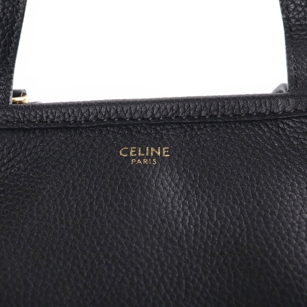 CELINE(セリーヌ) スモール フォールド カバ 2WAYハンドバッグ ショルダーバッグ ブラック レザー ゴールド金具 レディース