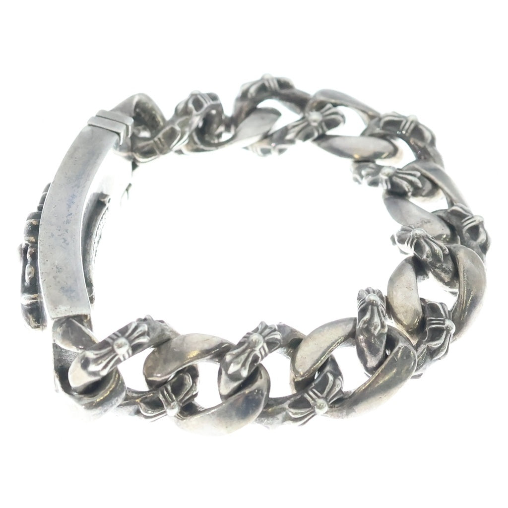 CHROME HEARTS(クロムハーツ) ID FLORAL CRS フローラルクロスIDファンシーリンク ブレスレット 13LINK シルバー BCA166
