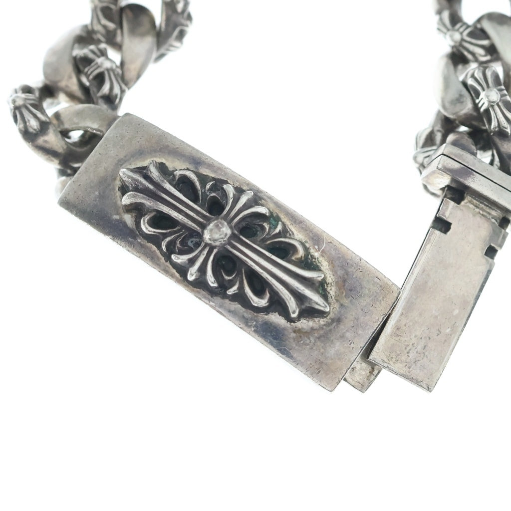 CHROME HEARTS(クロムハーツ) ID FLORAL CRS フローラルクロスIDファンシーリンク ブレスレット 13LINK シルバー BCA166