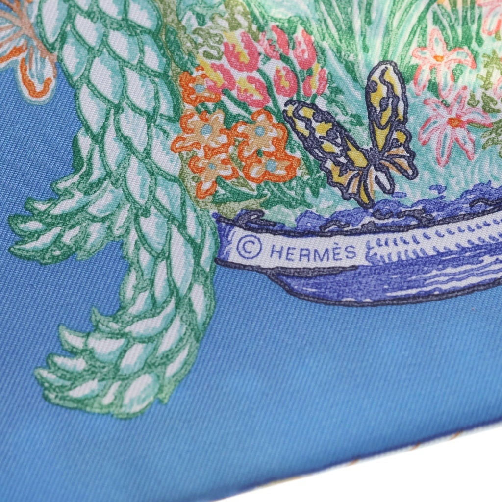 HERMES(エルメス) カレ90 ストール シュヴァロスコープ スカーフ シルク ブルー レディース