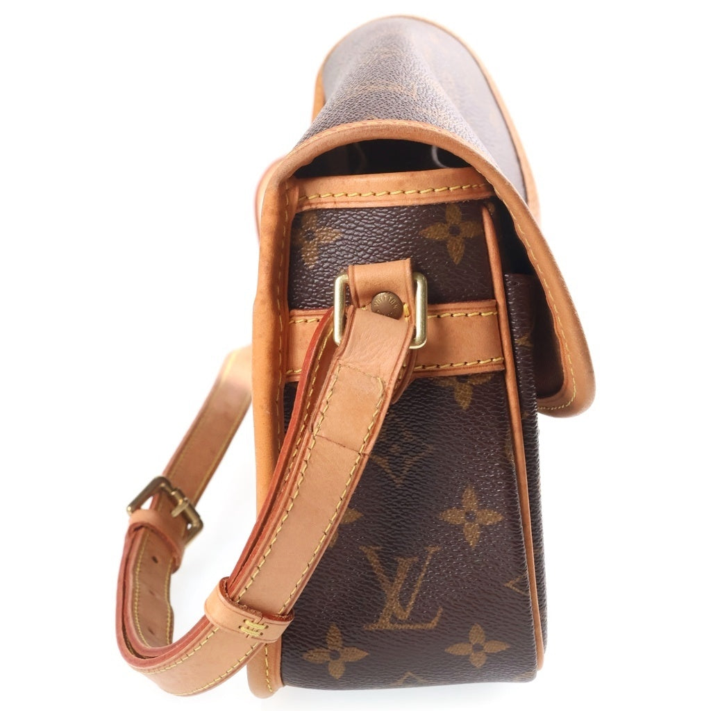LOUIS VUITTON(ルイヴィトン) モノグラム ソローニュ ショルダーバッグ ブラウン レザー×PVC M42250 ゴールド金具 レディース