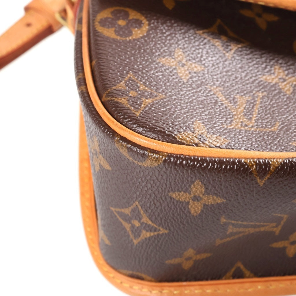LOUIS VUITTON(ルイヴィトン) モノグラム ソローニュ ショルダーバッグ ブラウン レザー×PVC M42250 ゴールド金具 レディース