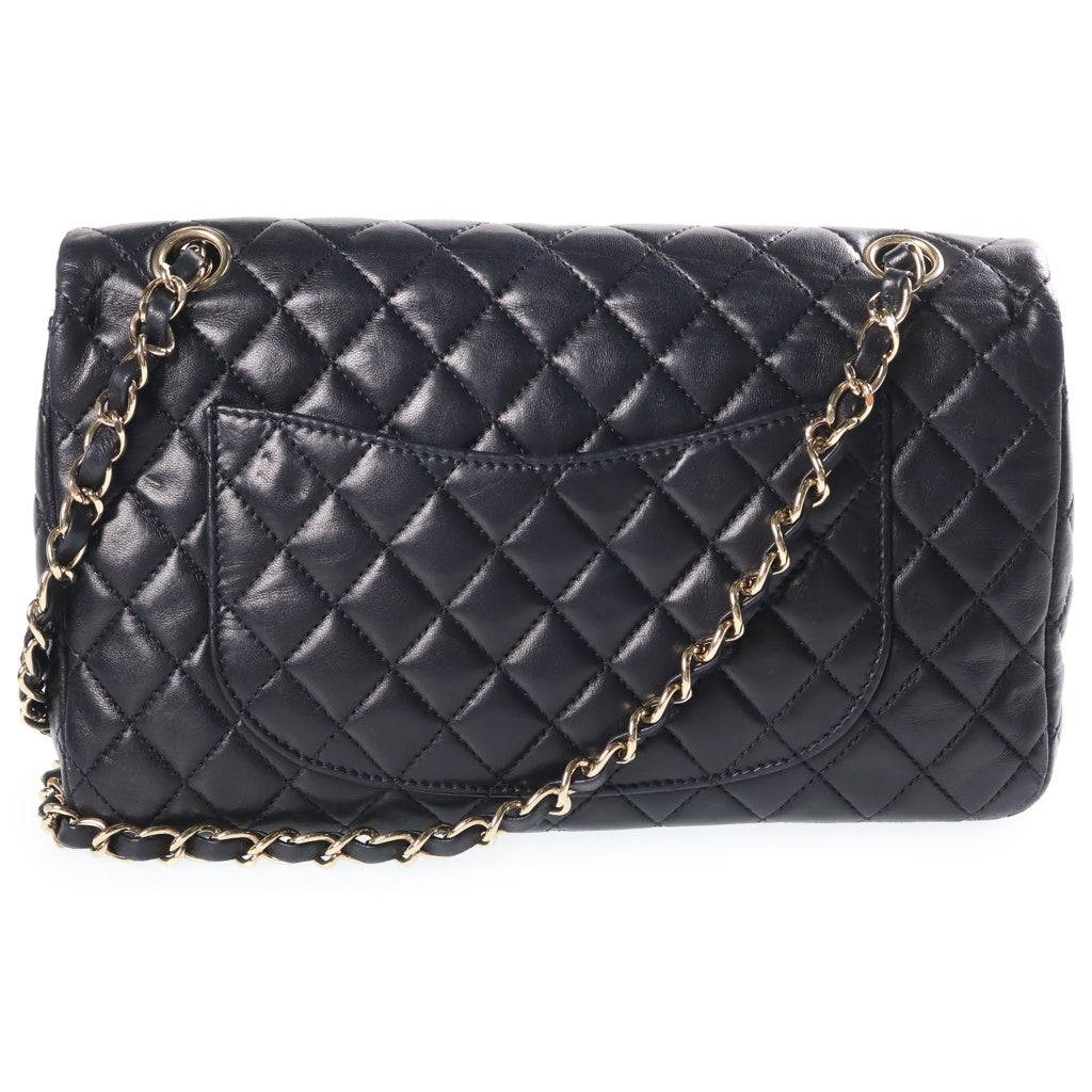 CHANEL(シャネル) マトラッセ25 バレンタイン ハートチャーム チェーンショルダーバッグ ブラック ラムスキン 13番台 ゴールド金具 レディース