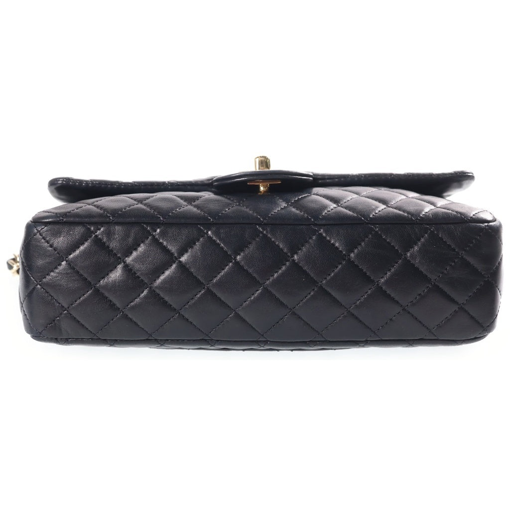 CHANEL(シャネル) マトラッセ25 バレンタイン ハートチャーム チェーンショルダーバッグ ブラック ラムスキン 13番台 ゴールド金具 レディース