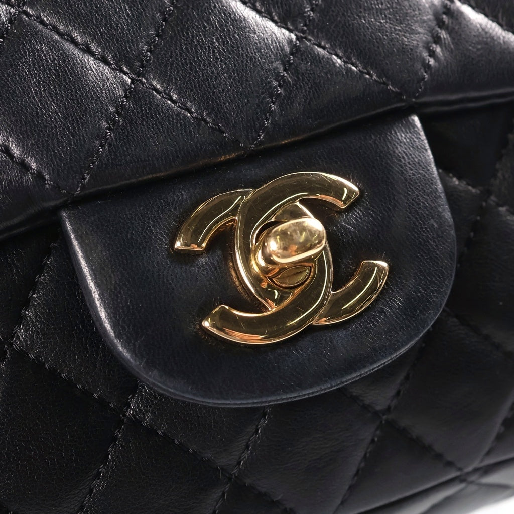 CHANEL(シャネル) マトラッセ25 バレンタイン ハートチャーム チェーンショルダーバッグ ブラック ラムスキン 13番台 ゴールド金具 レディース