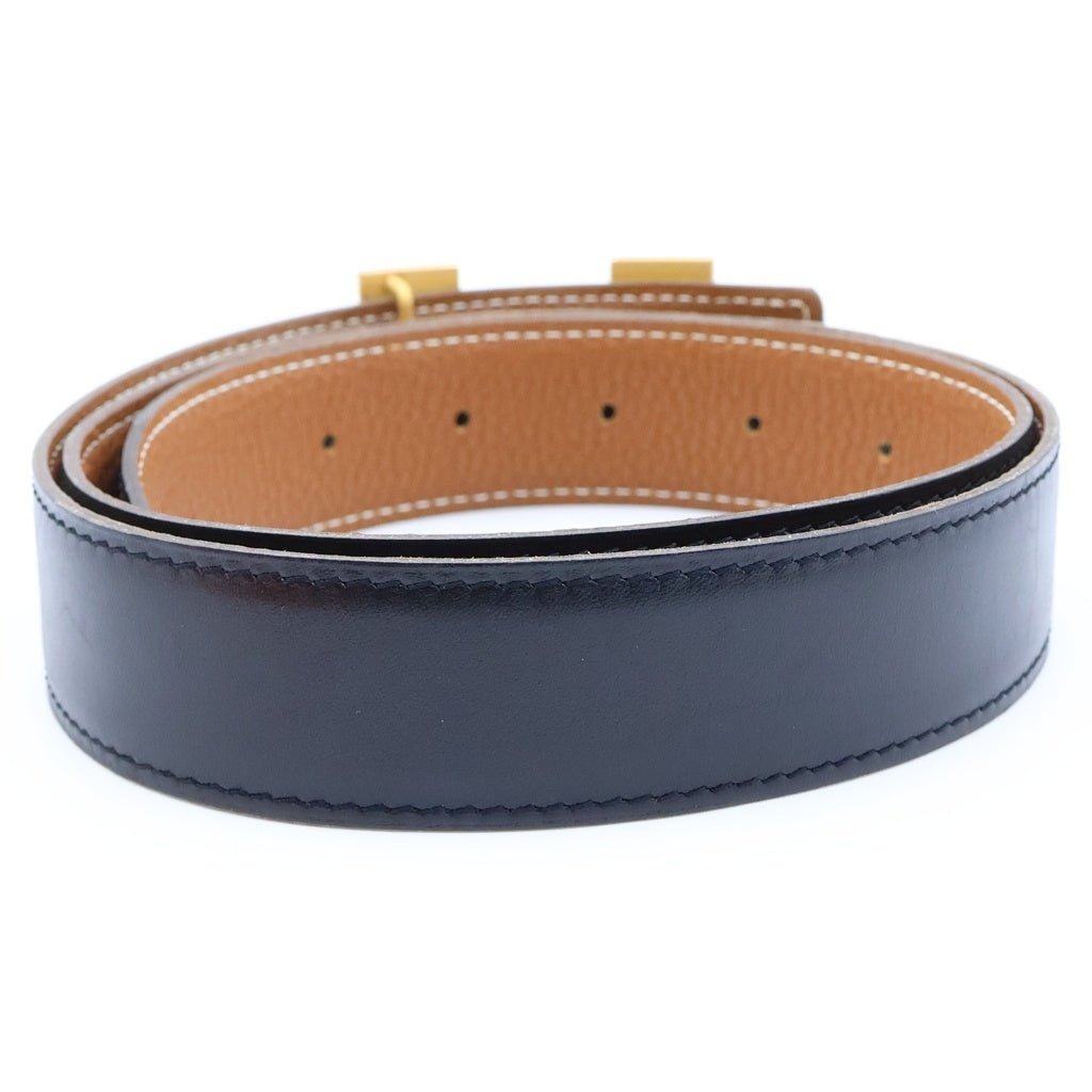HERMES(エルメス) コンスタンス リバーシブルレザー Hベルト ブラック×ブラウン ボックスカーフ □K刻印 ゴールド金具