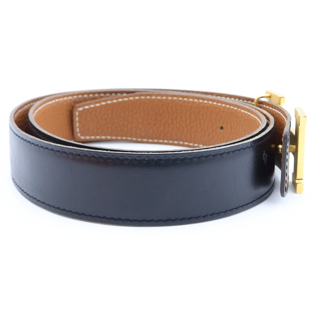 HERMES(エルメス) コンスタンス リバーシブルレザー Hベルト ブラック×ブラウン ボックスカーフ □K刻印 ゴールド金具