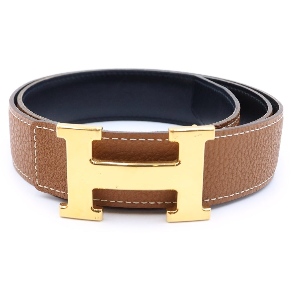 HERMES(エルメス) コンスタンス リバーシブルレザー Hベルト ブラック×ブラウン ボックスカーフ □K刻印 ゴールド金具