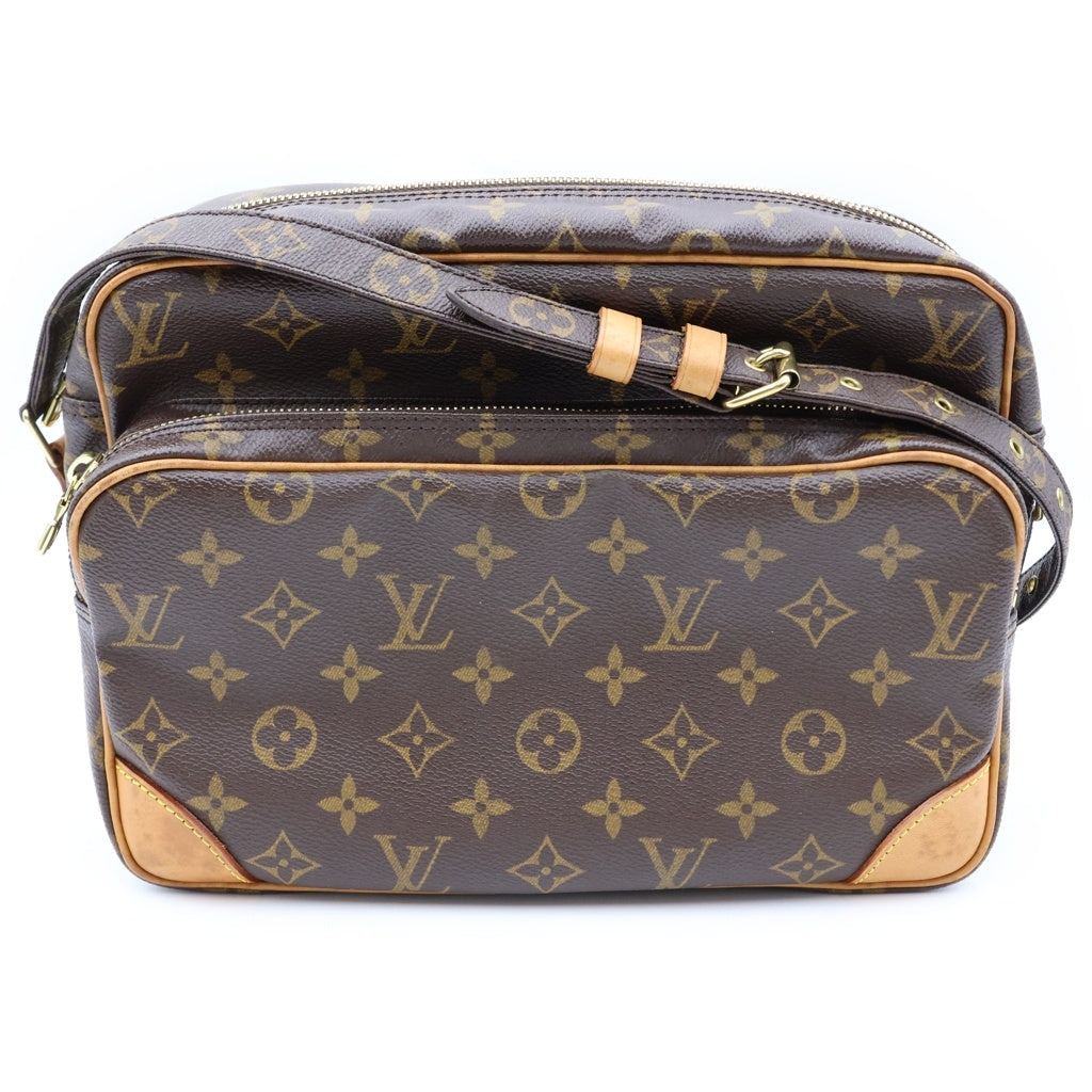 LOUIS VUITTON(ルイヴィトン) モノグラム ナイル ショルダーバッグ ブラウン レザー×PVC M45244 ゴールド金具 レディース