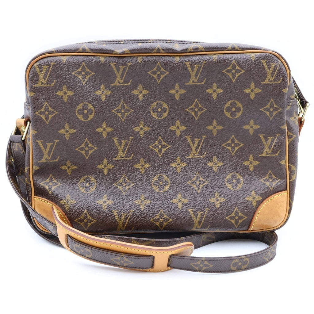LOUIS VUITTON(ルイヴィトン) モノグラム ナイル ショルダーバッグ ブラウン レザー×PVC M45244 ゴールド金具 レディース