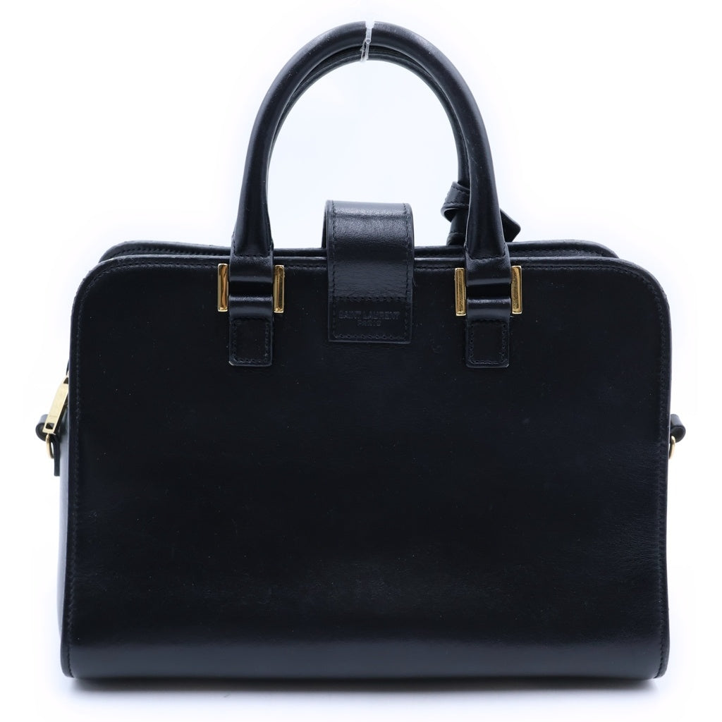 SAINT LAURENT PARIS(サンローランパリ) ベイビーカバス 2WAYバッグ ハンドバッグ ショルダーバッグ ブラック レザー 568853 ゴールド金具 レディース