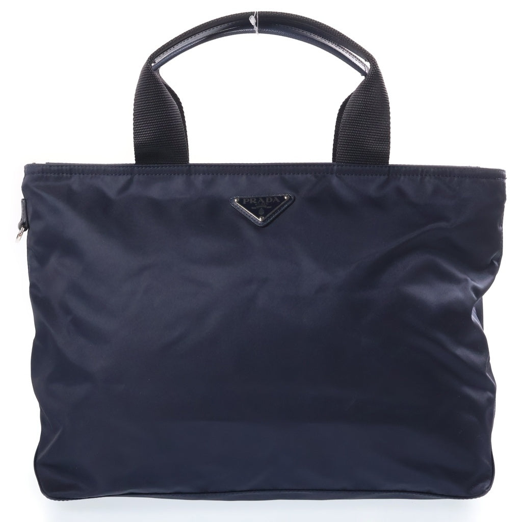 PRADA(プラダ) トライアングルロゴプレート 2wayショルダーバッグ ハンドバッグ ネイビー ナイロン BN2387 シルバー金具 レディース