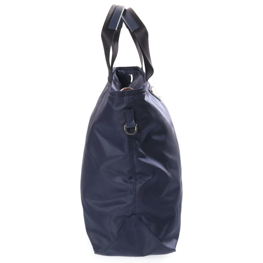 PRADA(プラダ) トライアングルロゴプレート 2wayショルダーバッグ ハンドバッグ ネイビー ナイロン BN2387 シルバー金具 レディース