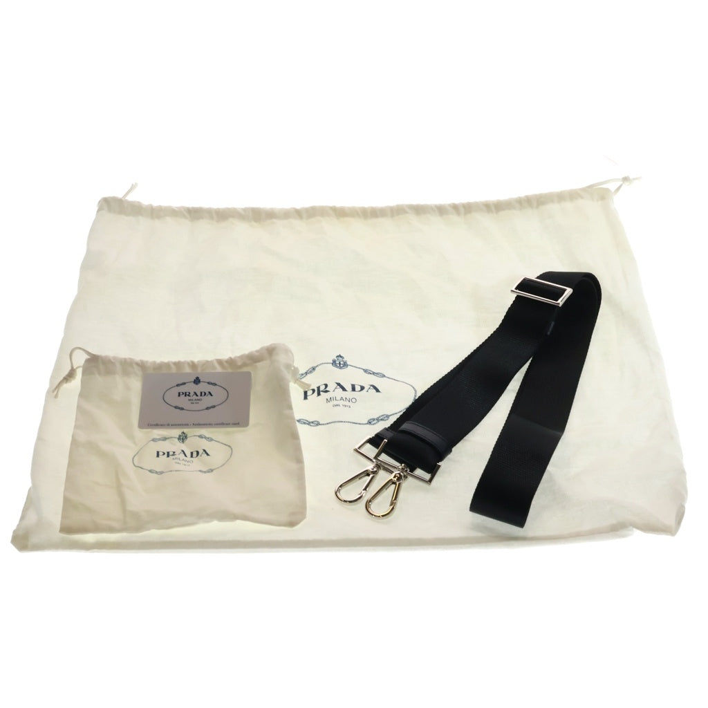 PRADA(プラダ) トライアングルロゴプレート 2wayショルダーバッグ ハンドバッグ ネイビー ナイロン BN2387 シルバー金具 レディース