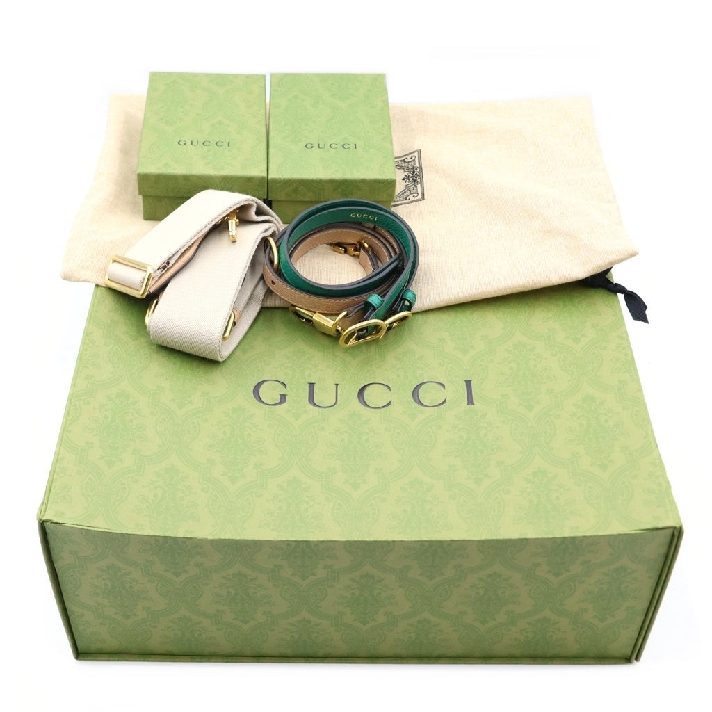 GUCCI(グッチ) ×HOSOO 細尾 ダイアナ スモール 西陣織 バンブー キャンバス レザー 2WAY ハンド ショルダーバッグ ベージュ 702721
