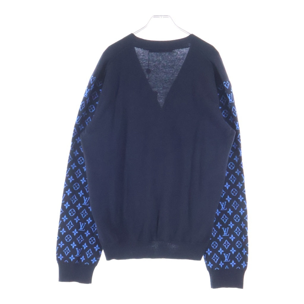 LOUIS VUITTON(ルイヴィトン) モノグラム ミックス カシミヤカーディガン ブルー×ネイビー L HON43WR93