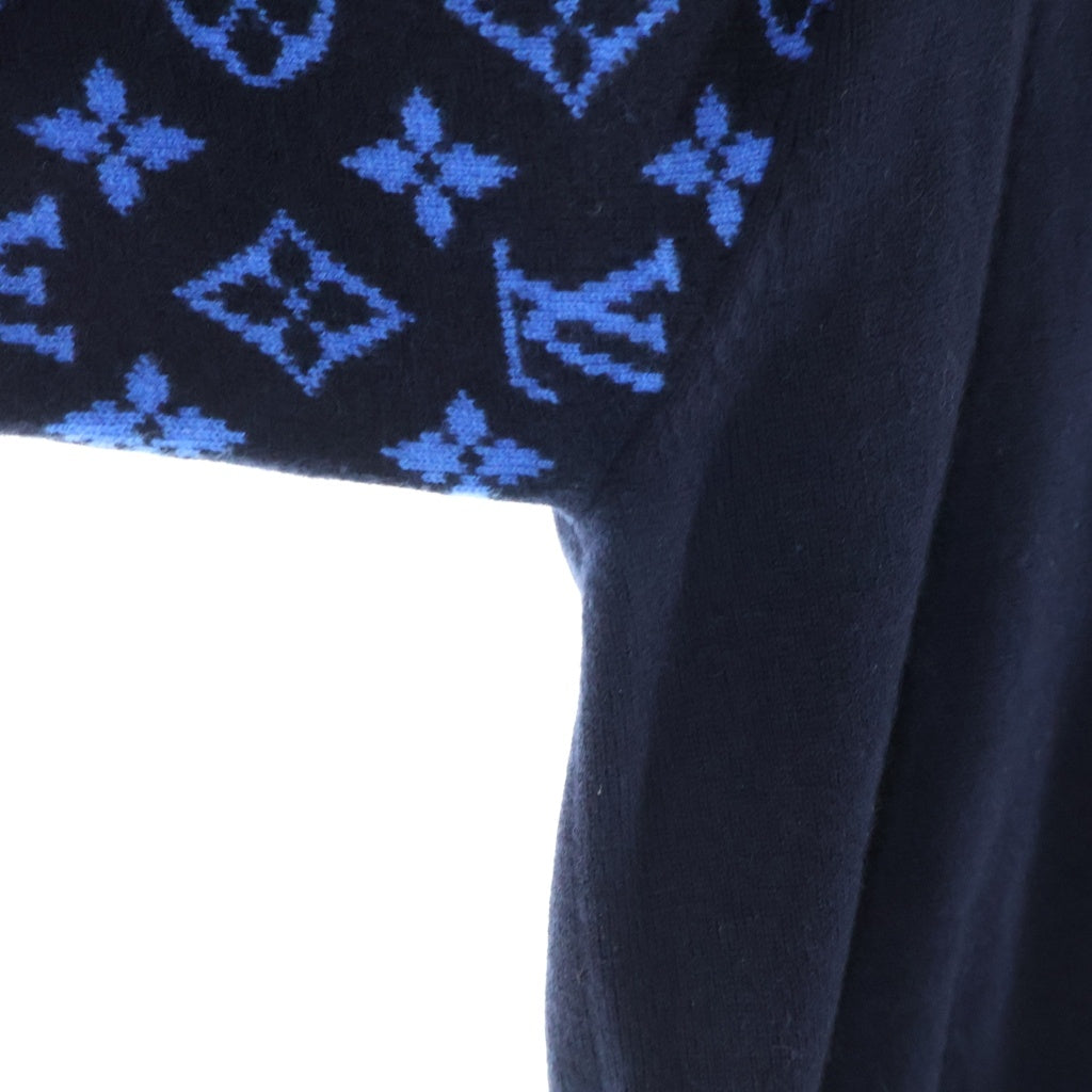 LOUIS VUITTON(ルイヴィトン) モノグラム ミックス カシミヤカーディガン ブルー×ネイビー L HON43WR93
