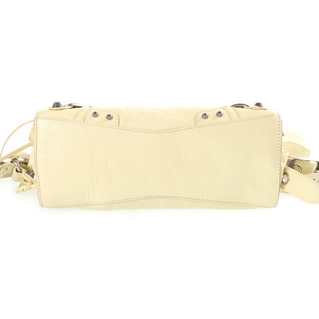 BALENCIAGA(バレンシアガ) ネオ カゴール 2WAYハンドバッグ ショルダーバッグ ライトイエロー レザー XS 700940 シルバー金具 レディース