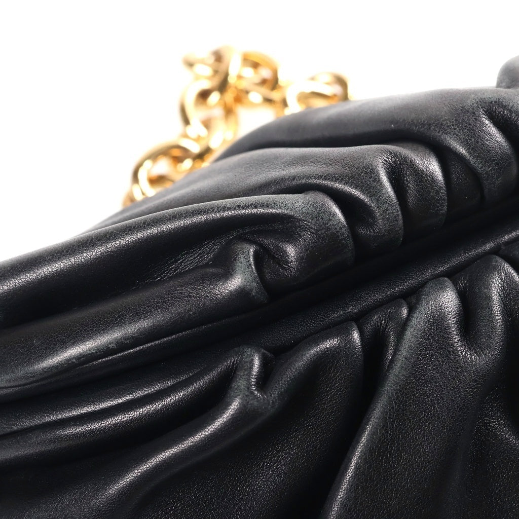 BOTTEGA VENETA(ボッテガヴェネタ) ザチェーンポーチ チェーンショルダーバッグ ブラック レザー ゴールド金具 レディース