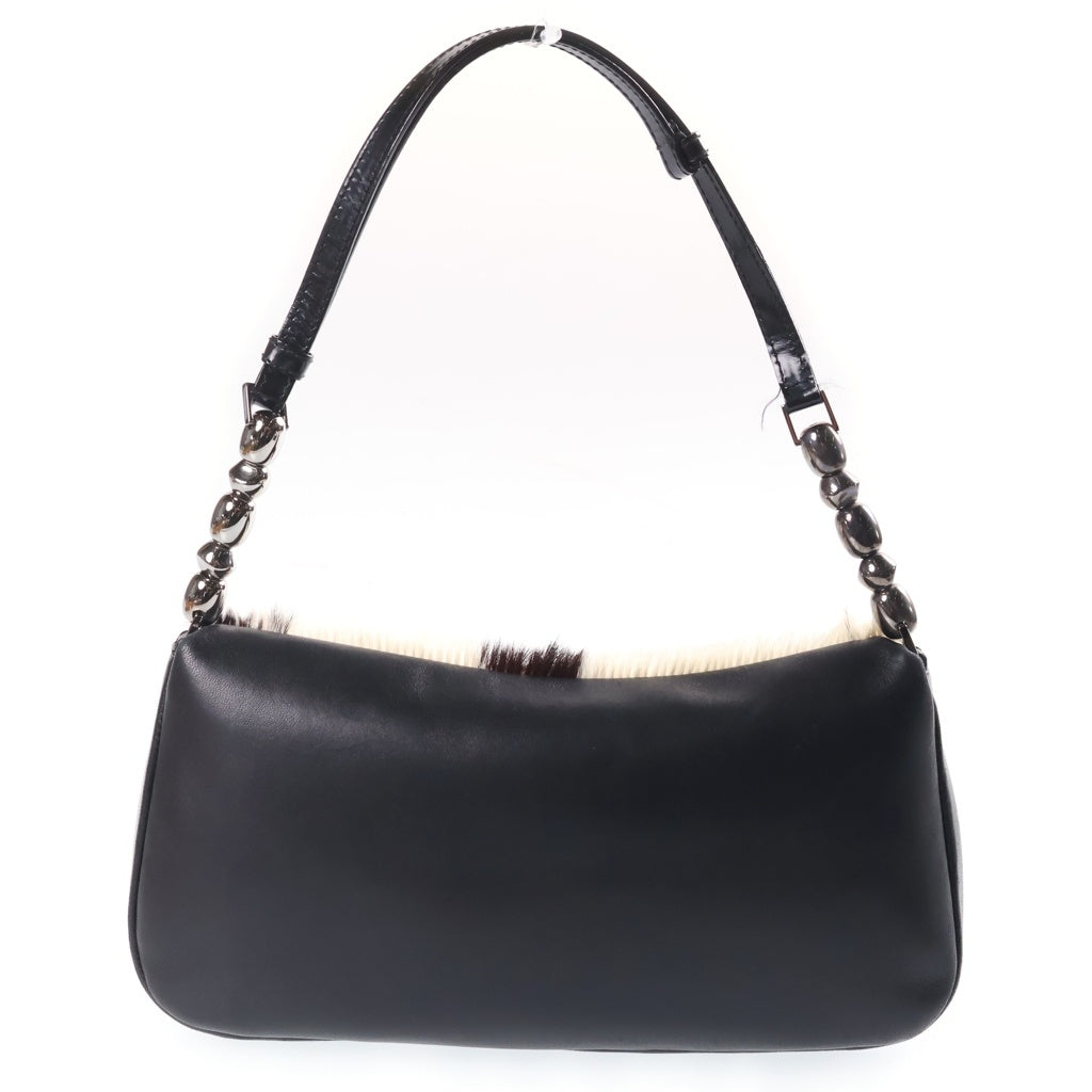 Christian Dior(クリスチャンディオール) マリスパール ワンショルダーバッグ ブラック ハラコ レザー レディース