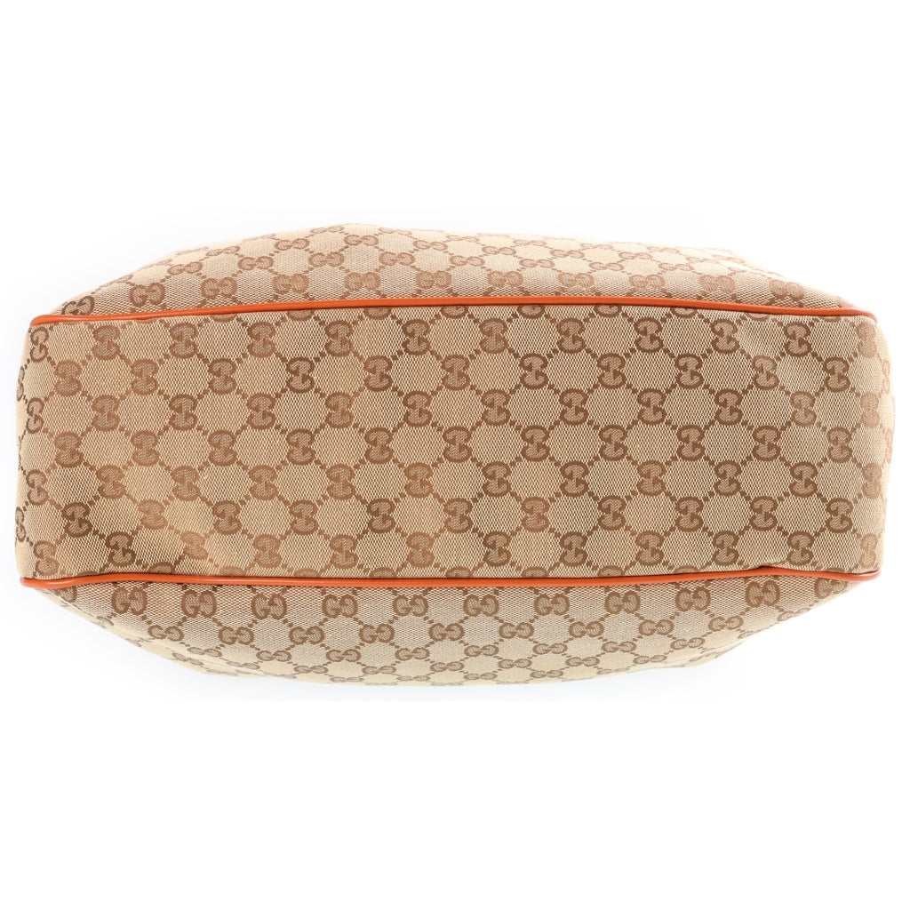 GUCCI(グッチ) スーキー GGキャンバス ハンドバッグ トートバッグ ベージュ×オレンジ レザー×キャンバス 296835 ゴールド金具 レディース