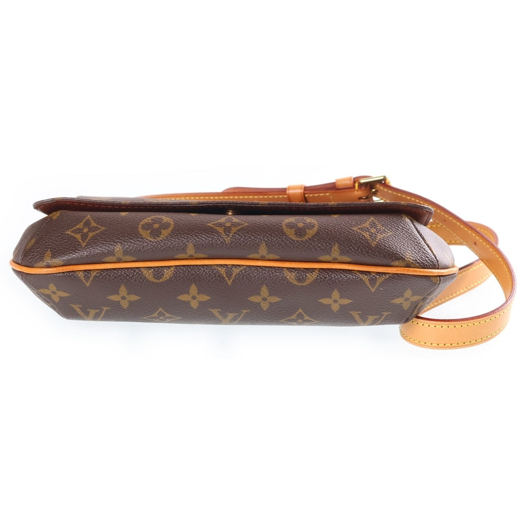 LOUIS VUITTON(ルイヴィトン) モノグラム ミュゼットタンゴ ショルダーバッグ ブラウン レザー×PVC M51388 ゴールド金具 レディース