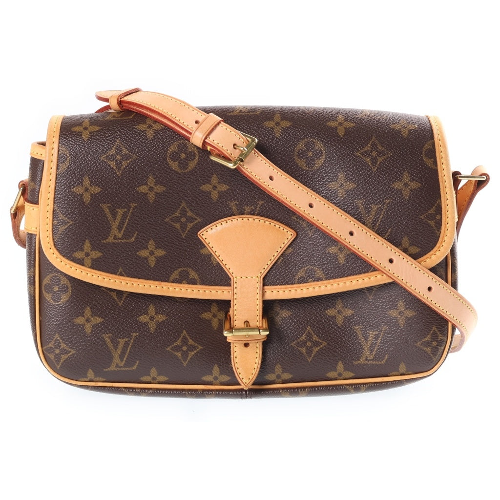 LOUIS VUITTON(ルイヴィトン) モノグラム ソローニュ ワンショルダーバッグ ブラウン レザー×PVC M42250 ゴールド金具 レディース