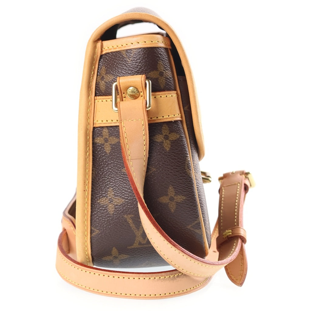 LOUIS VUITTON(ルイヴィトン) モノグラム ソローニュ ワンショルダーバッグ ブラウン レザー×PVC M42250 ゴールド金具 レディース