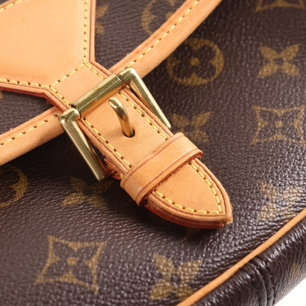LOUIS VUITTON(ルイヴィトン) モノグラム ソローニュ ワンショルダーバッグ ブラウン レザー×PVC M42250 ゴールド金具 レディース