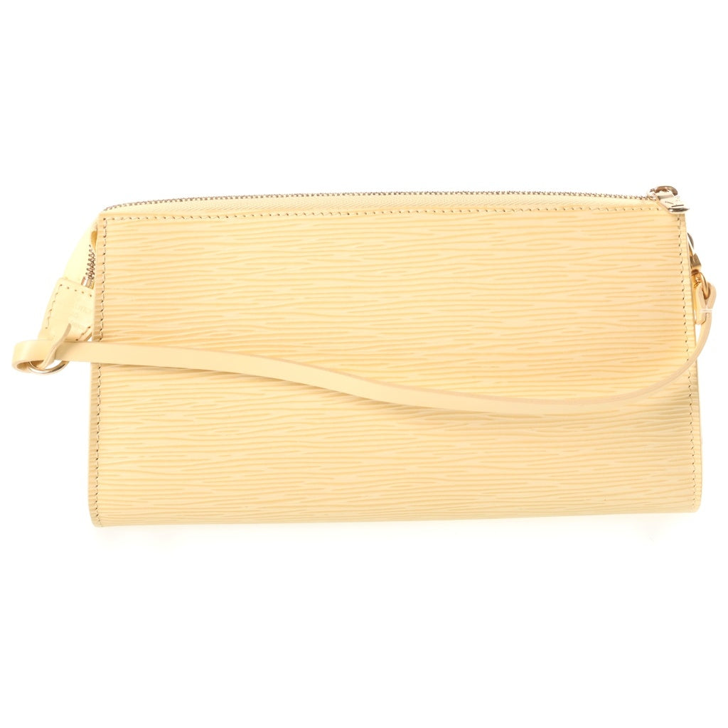 LOUIS VUITTON(ルイヴィトン) エピ ポシェットアクセソワール ミニハンドバッグ ポーチ アイボリー バニラ レザー M5294A ゴールド金具 レディース