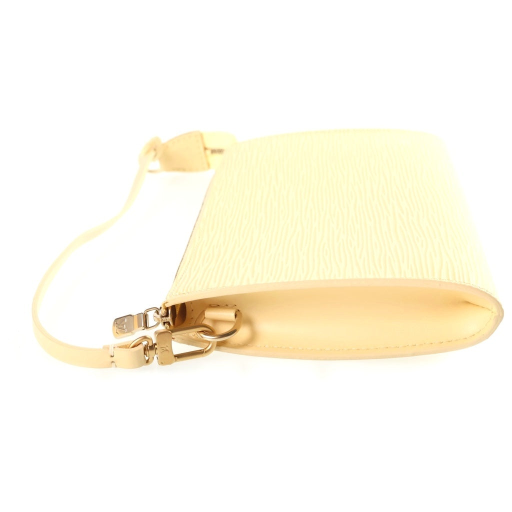 LOUIS VUITTON(ルイヴィトン) エピ ポシェットアクセソワール ミニハンドバッグ ポーチ アイボリー バニラ レザー M5294A ゴールド金具 レディース