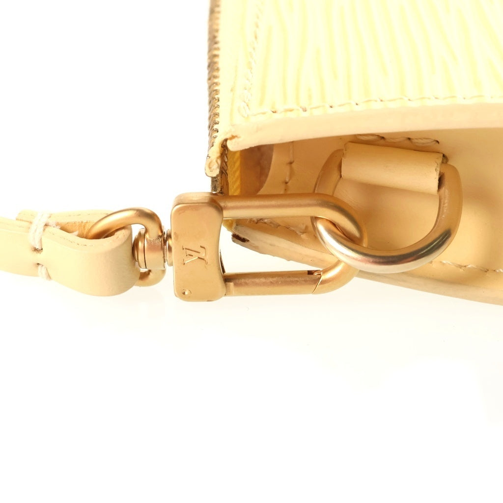 LOUIS VUITTON(ルイヴィトン) エピ ポシェットアクセソワール ミニハンドバッグ ポーチ アイボリー バニラ レザー M5294A ゴールド金具 レディース